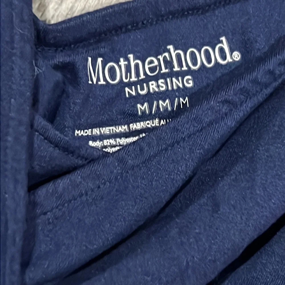 Motherhood Maternity Size Medium Navy Blue Halter Nursing Sleeveless Top - Picture 2 of 4